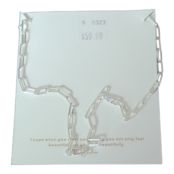 Natalie Wood Designs Toggle Initial Neclace in Silver: In Initial "P" - Picture 2 of 5